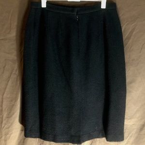 Vintage Saks Fifth Avenue Folio Black Wool Skirt, Size 12